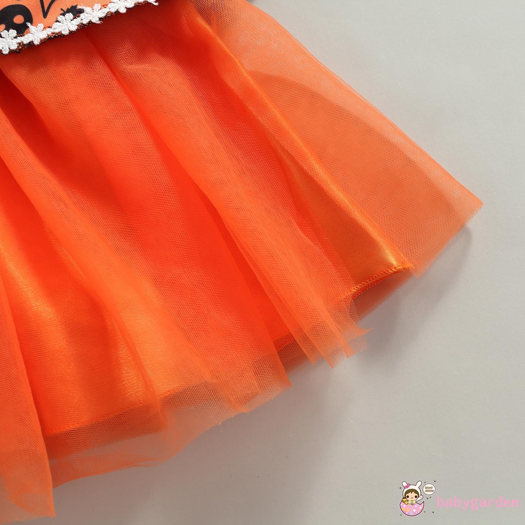 Bộ đầm cổ tròn không tay in chữ + áo choàng hóa trang halloween dành cho bé gái 18 tháng - 5 tuổi