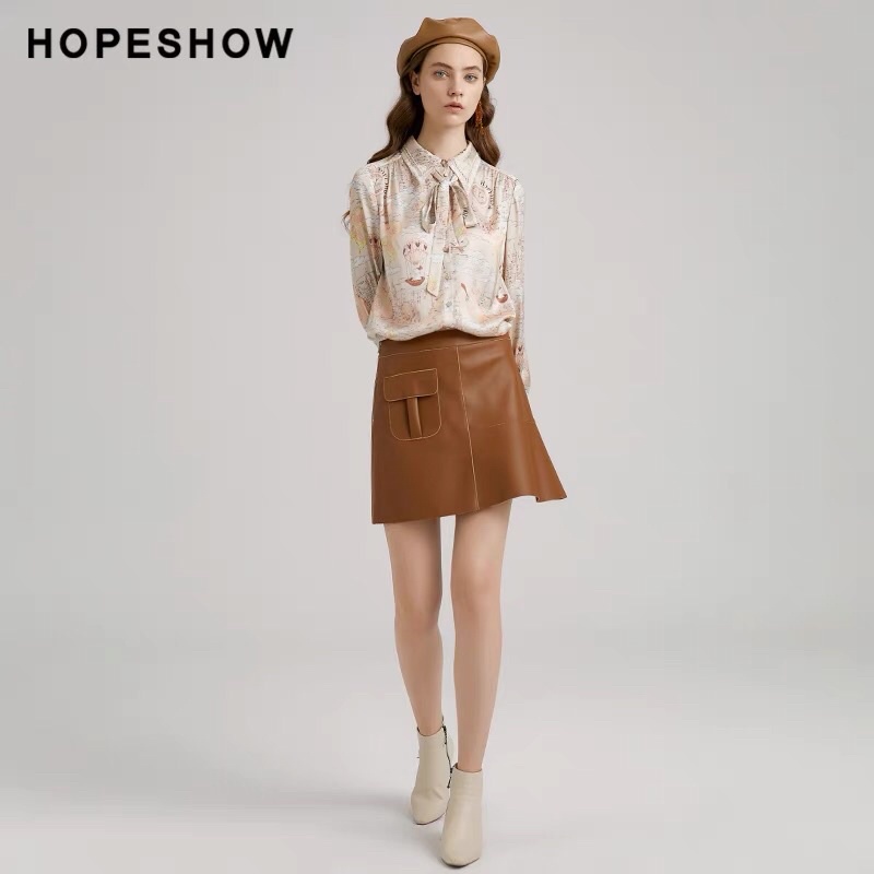 Chân váy da Hopeshow