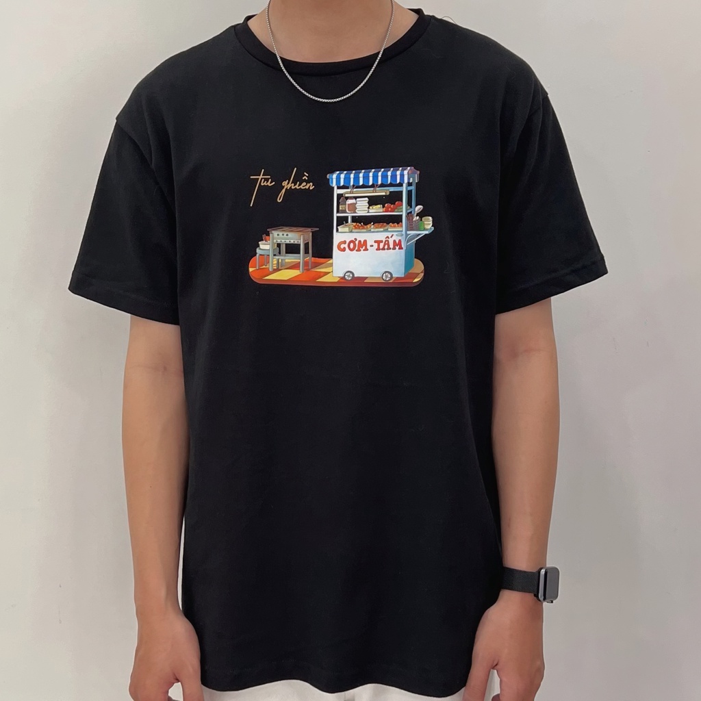 Áo thun cotton " Tui ghiền CƠM TẤM"