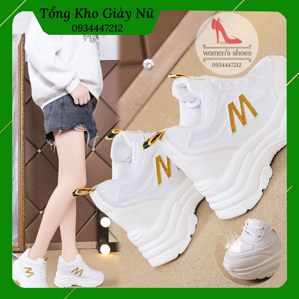 Giày Thể Thao Độn Đế Thông Hơi Thoáng Khí Chữ... M... Cao Cấp :)))