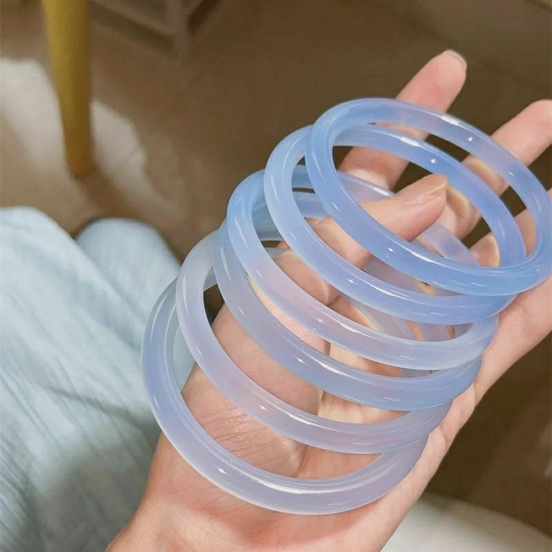 Vòng Tay Dây Mảnh Trong Suốt Đính Ngọc Bích Giả Thanh Lịch / Không Phai Màu