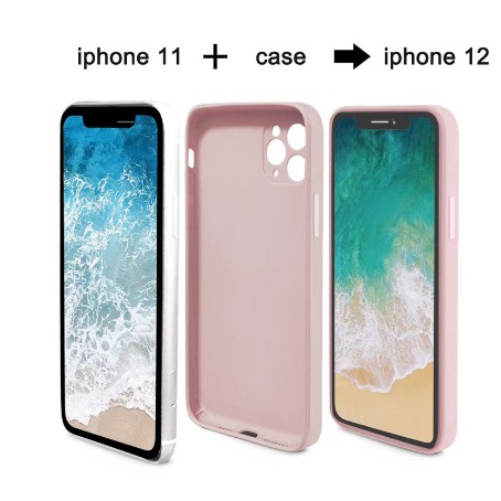 Ốp điện thoại silicone mềm vuông góc màu trắng bảo vệ toàn diện chống sốc thích hợp cho iPhone12 13 13 Pro Max Mini