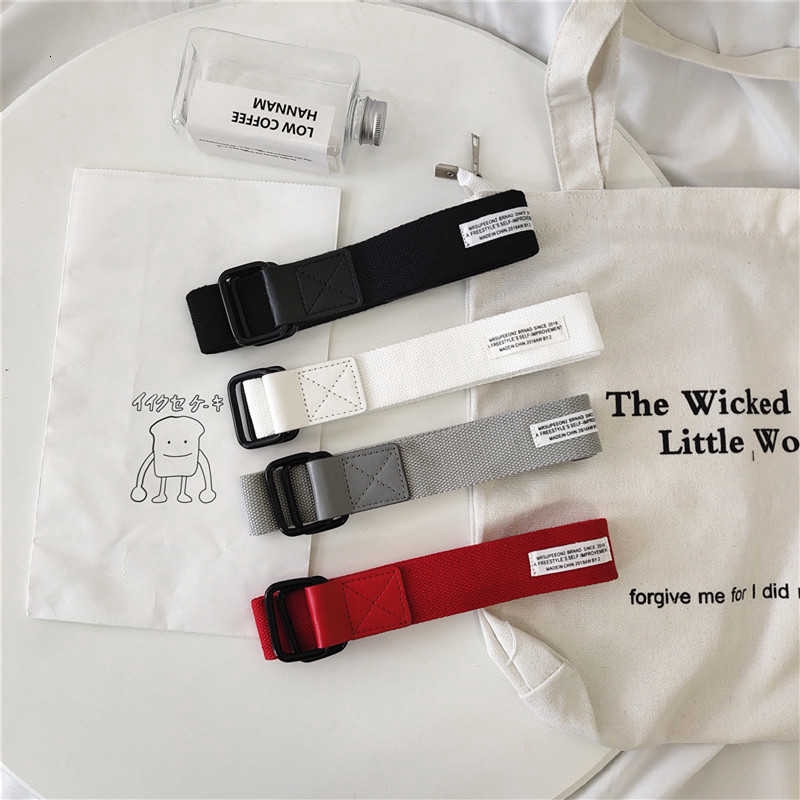 Thắt lưng vải canvas đai khóa đôi thời trang Hàn Quốc 28544