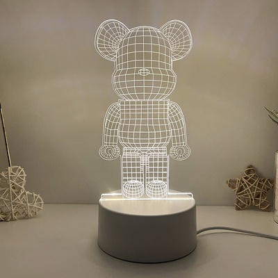 Đèn Led 3D Cổng sạc USB nhân vật hoạt hình BEARBRICK