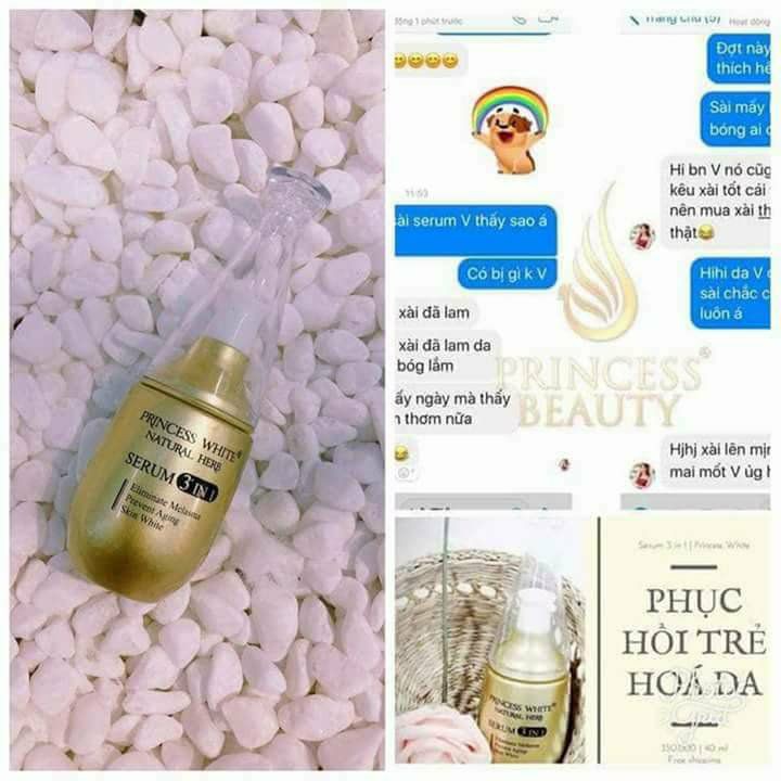 SERUM 3IN1 DƯỠNG ẨM NUÔI DƯỠNG DA TRẮNG HỒNG - PRINCESS WHITE