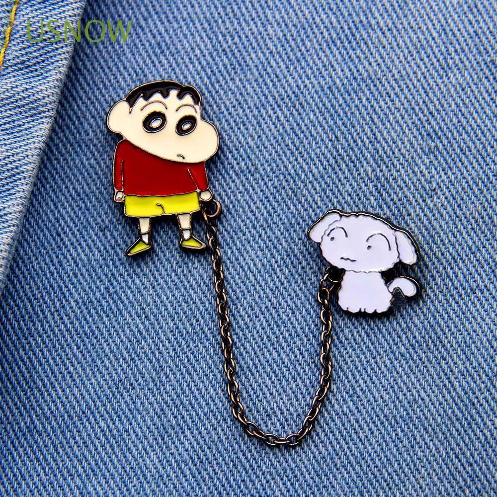 Ghim cài áo hình nhân vật hoạt hình Shin chan dễ thương cho nữ