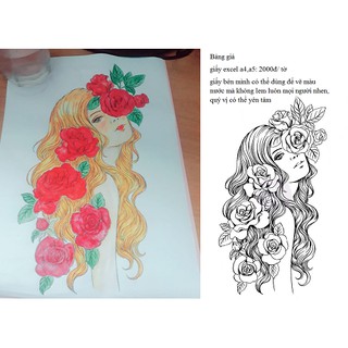 Tranh Tô Màu  Chân Dung Âu Mỹ phong cách rose girl