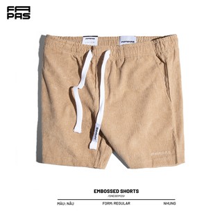 Quần Shorts Nam Embossed Chất Liệu Nhung Mịn Màu Sắc Trẻ Trung Thanh Lịch Chuẩn Form - FAPAS