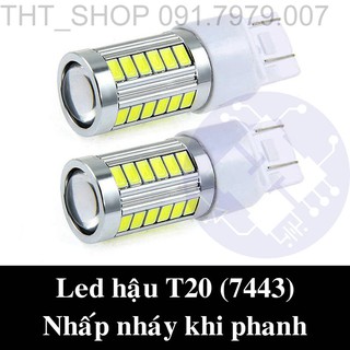 Đèn LED hậu chân T20 (7443) nhấp nháy, chớp khi phanh dành cho xe tải, ô tô
