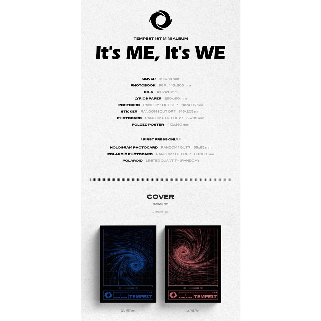 Album TEMPEST - It’s ME, It's WE + Quà 1 ảnh khổ A5 hình bias (ghi chú khi đặt hàng)