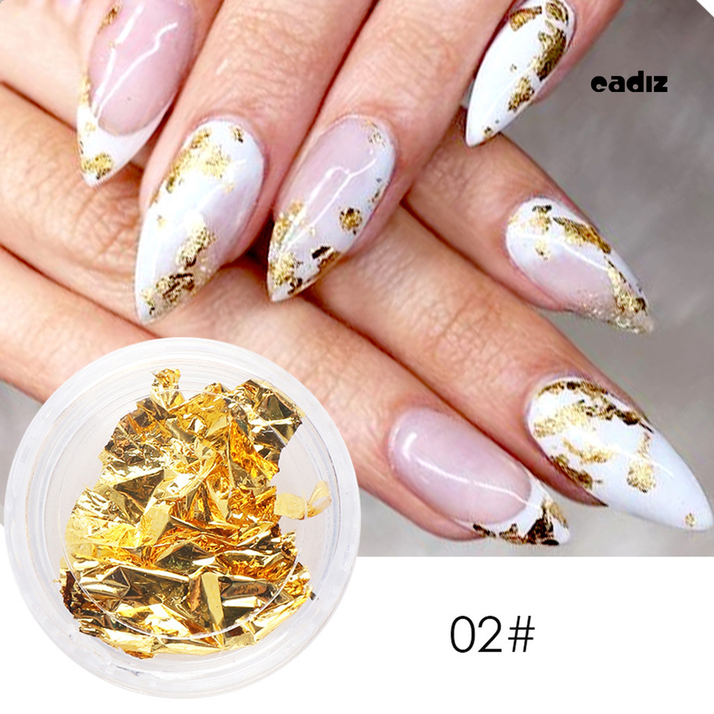 [Hàng mới về] Miếng Dán Foil Bạc Vàng Trang Trí Móng Tay Siêu Mỏng Cho Nữ