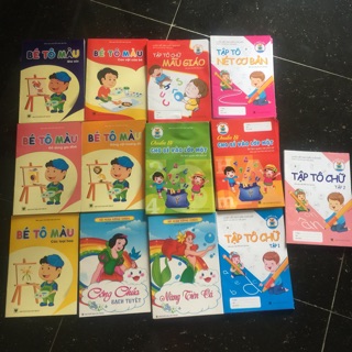 Combo 5 quyển  tô màu , tô chữ cho bé