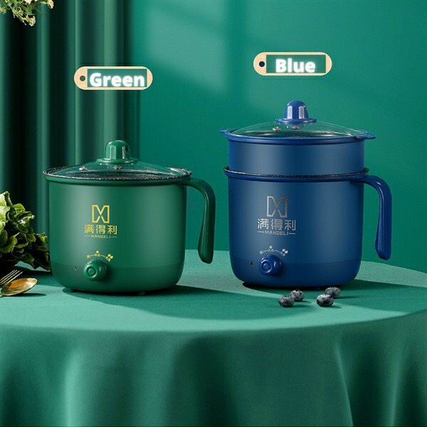 Nồi Lẩu Điện Đa Năng Chống Dính Vân Đá  ELECTRIC COOKER POT Shanban 24cm Kèm Hấp Inox Cao Cấp