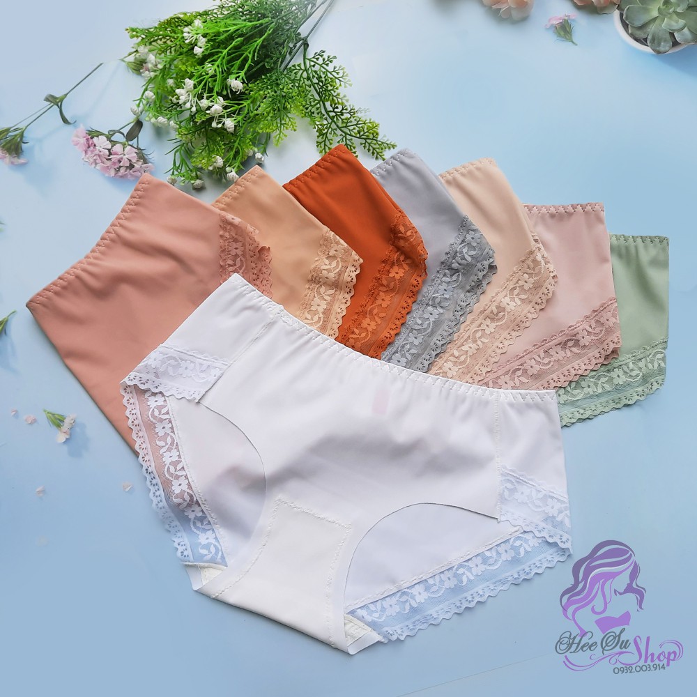 Quần lót Thịnh Phát, quần lót su không đường may viền ren cao cấp mã 637 biig Size 55-65kg, vòng 3 90-105cm