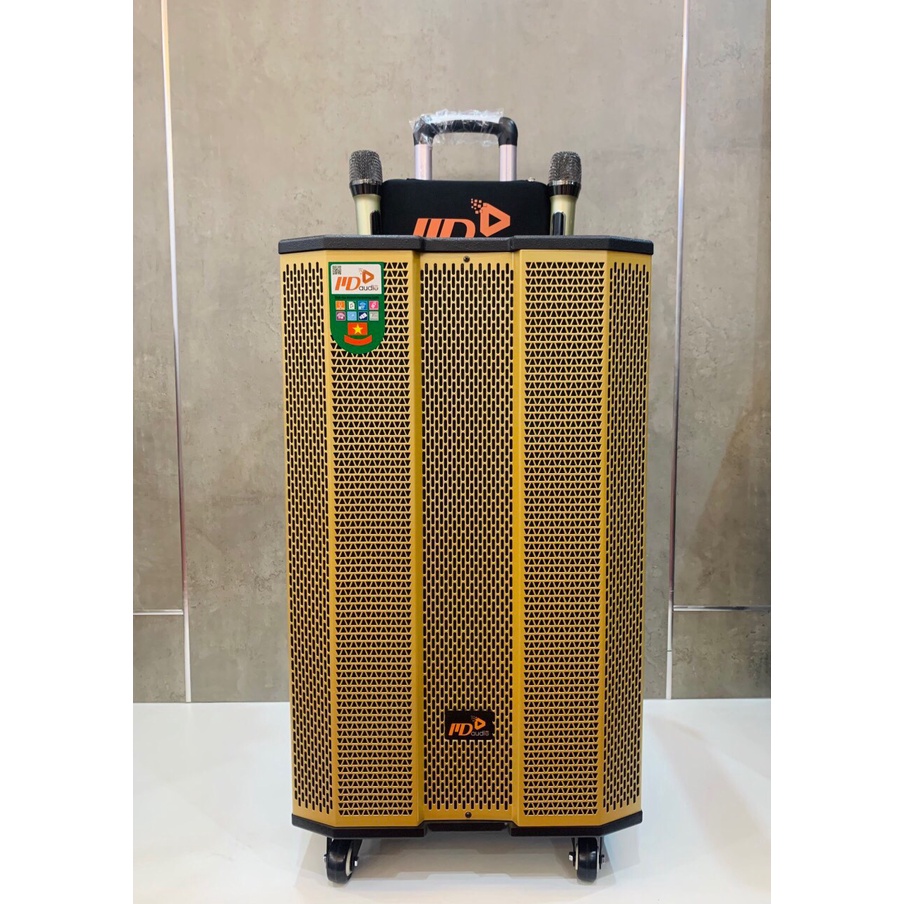 Loa kéo loa karaoke MD 1568 Bass 40 thùng loa gỗ, Tích hợp công nghệ Vang Cơ REVERB và công nghệ âm thanh nổi TWS