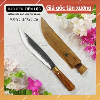 Dao Đi Rừng, Phượt, Dã Ngoại, Tặng Bao Da - Lưỡi 26 Rèn Từ Thép Nhíp