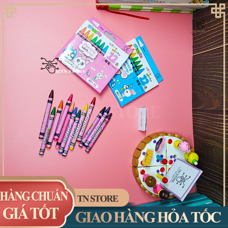 Bộ bút chì màu sáp 12 - 24 cây dành cho các bé