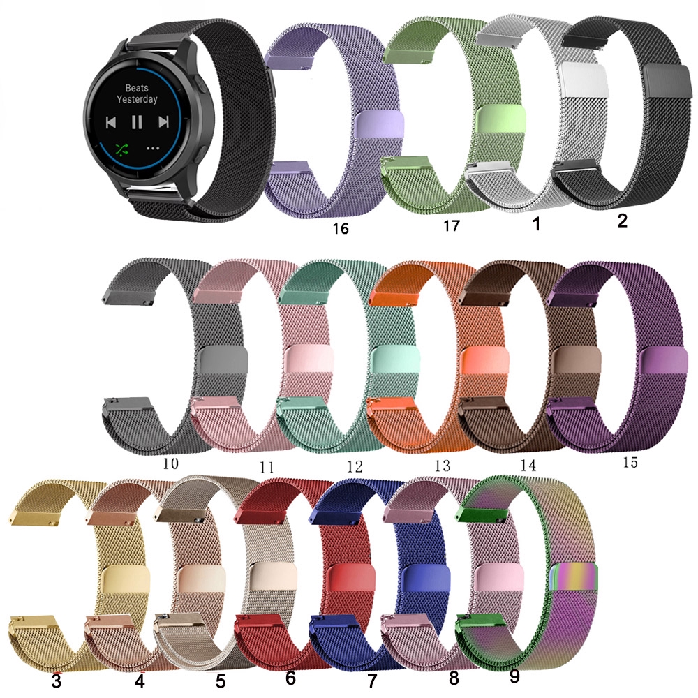 Dây Đeo Inox Milanese Cho Đồng Hồ Thông Minh Garmin Active Vivoactive 4 Vivomove Hr Premium