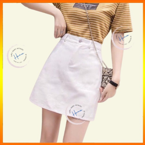 Chân Váy Ngắn Kaki Chữ A Cạp Cao Co giãn 2 Túi Trước Có Quần Trong Phong Cách Hàn Quốc Nhẹ Nhàng Hanva
