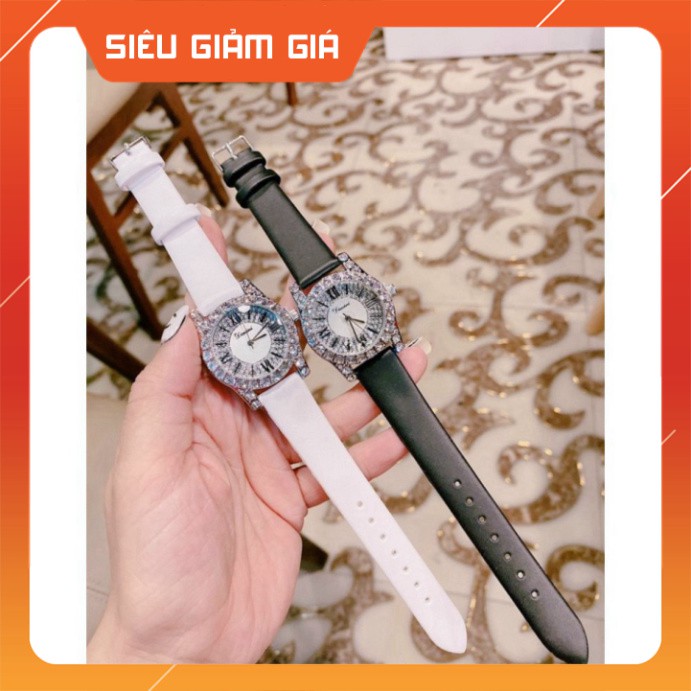 Đồng hồ dây da mềm thiết kế đính đá kim cương nhân tạo sang trọng đeo cực sáng tay và nổi bật | BigBuy360 - bigbuy360.vn