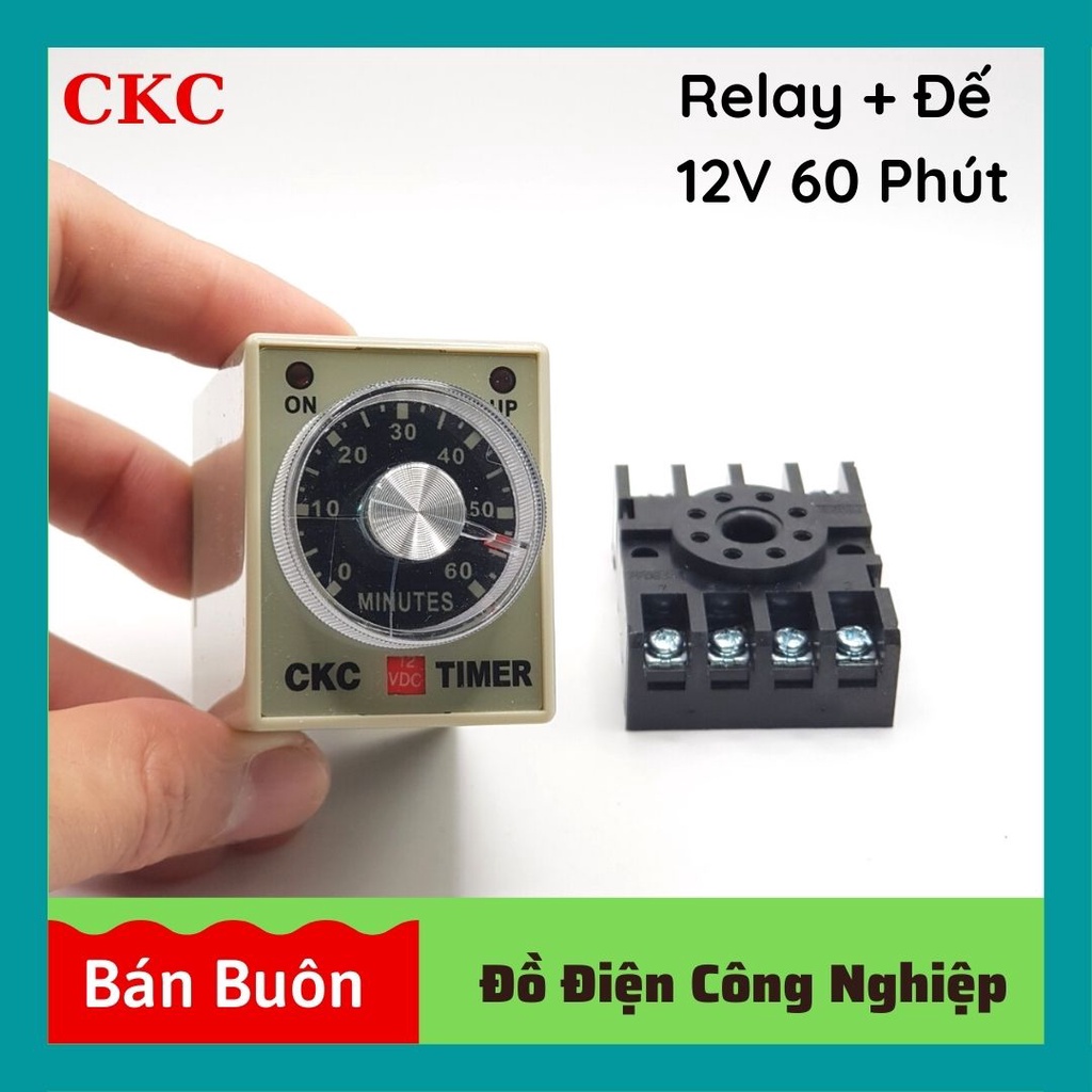 Relay thời gian CKC 12V 60 phút, rơ le thời gian, ckc 12v 60M
