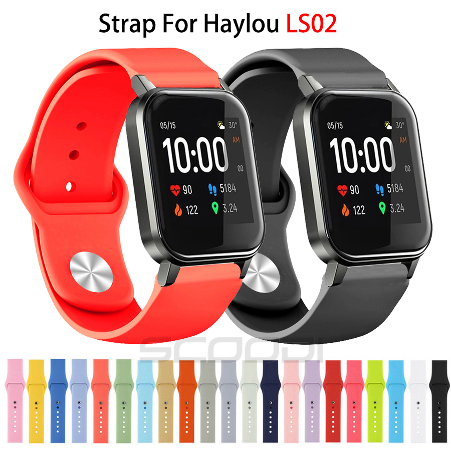 Dây đeo silicon màu trơn thay thế cho đồng hồ for Xiaomi Boyluou Ls02 HAYLOU