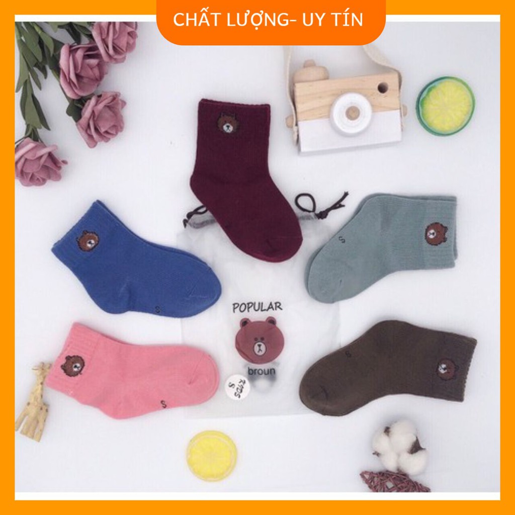 Lố 10 đôi Tất gấu trẻ em baby sock