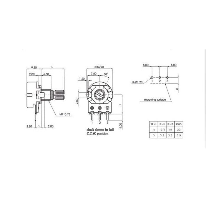 Biến Trở Volume WH148 - 1K 2K 5K 10K 20K 50K 100K 250K 500K 1M