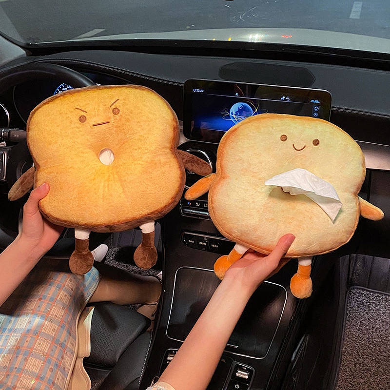 Hộp đựng khăn giấy gắn tấm che nắng xe hơi họa tiết hoạt hình xinh xắn đa năng