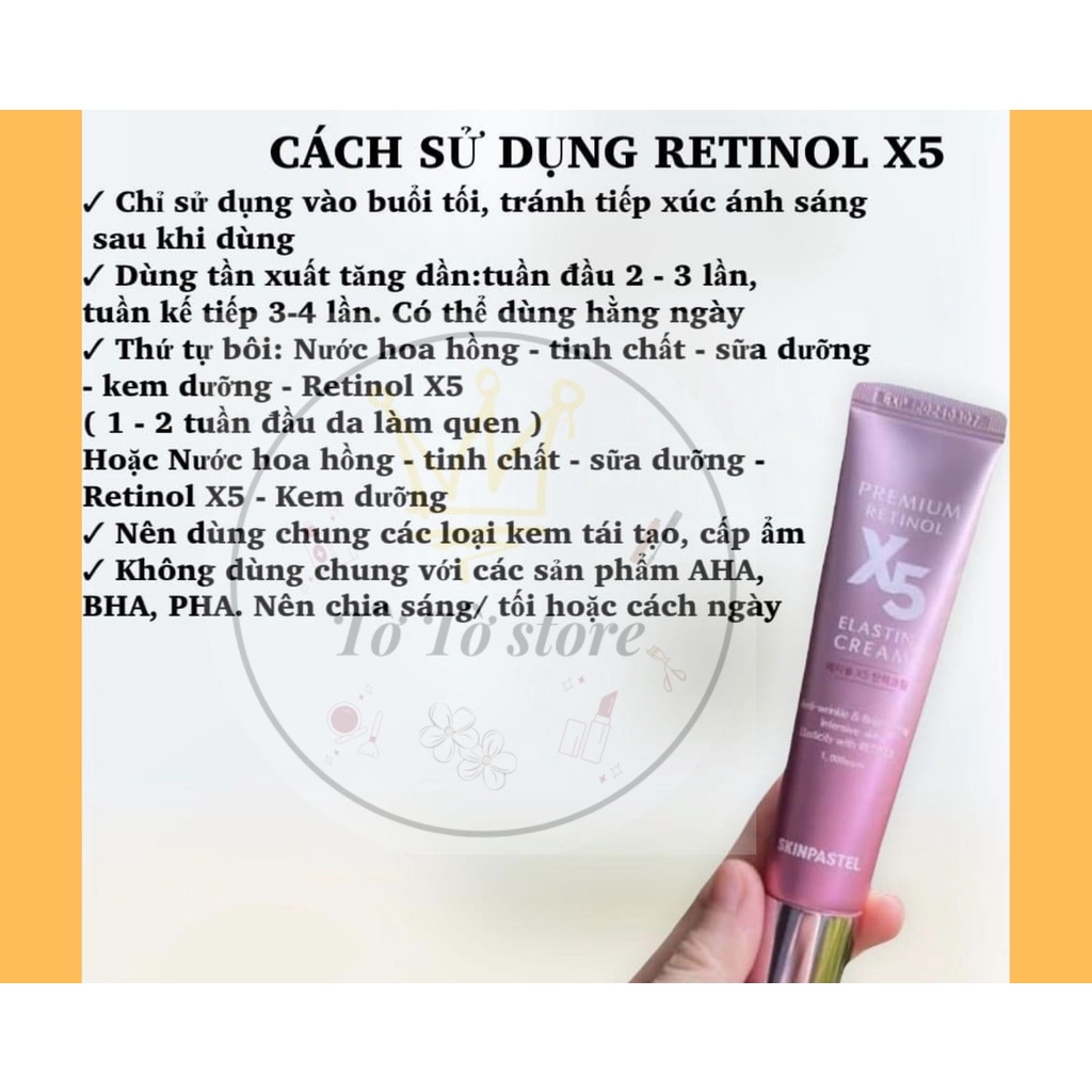 Kem RETINOL X5 ELASTIN CREAM SKINPASTEL trẻ hóa da 30ml [ CÓ ẢNH THẬT]