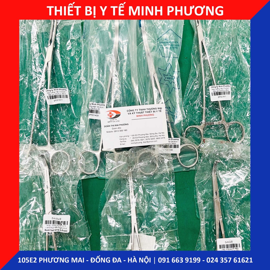 Kẹp cuống thận cong, gập góc công nghệ Đức