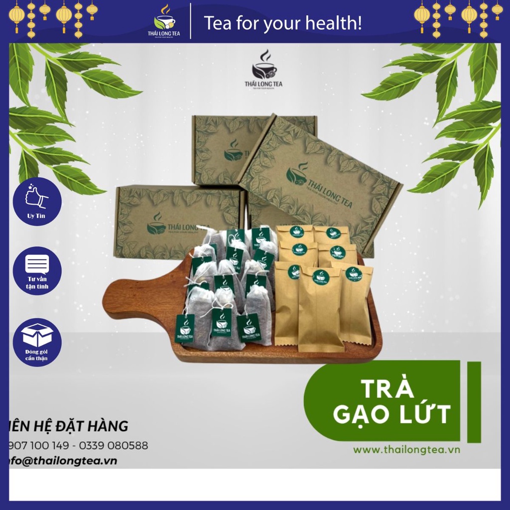 Trà Thái Long Tea - Trà Gạo Lứt Đậu Đen Giảm Cân/Hộp 15 Gói