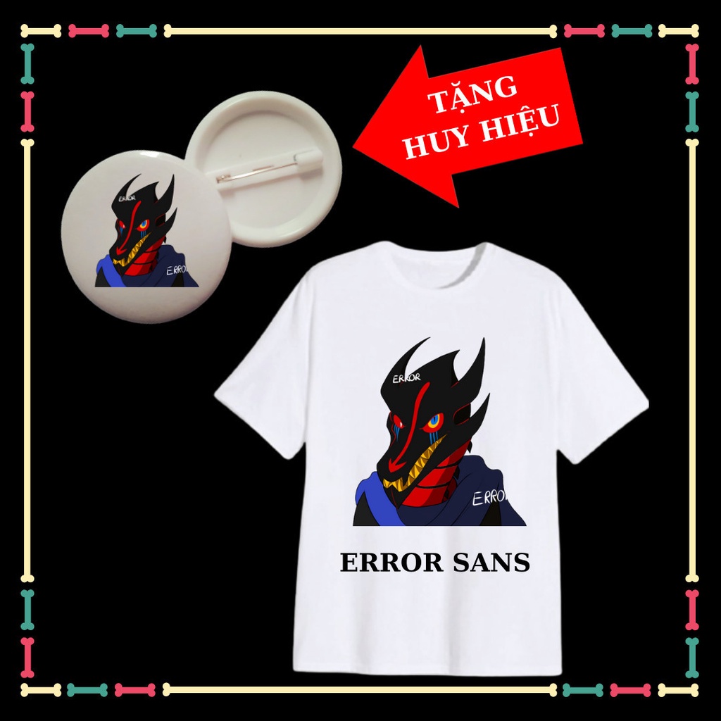 Áo Error Sans siêu ngầu cho trẻ em bé trai bé gái tay ngắn vải thun thái mềm mịn co giãn 4 chiều-Tặng Huy Hiệu Error 404