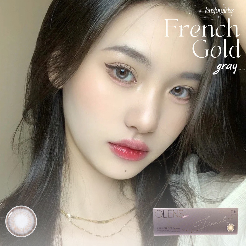 Kính áp tròng 1 NGÀY FRENCH GOLD GRAY chính hãng Olens | Lens cận 1 ngày