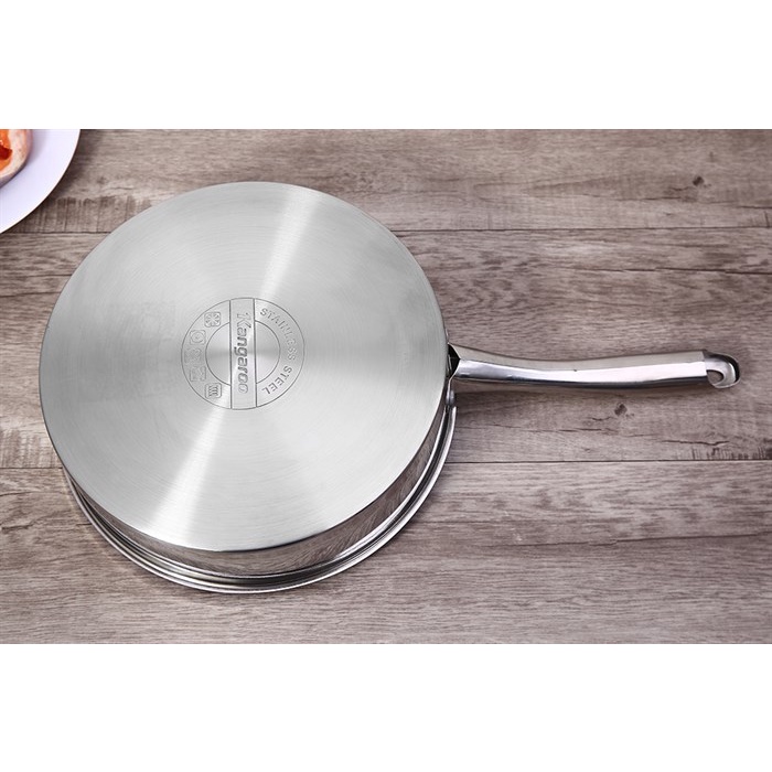 Chảo inox chống dính đáy từ nắp kính 26cm Kangaroo KG01F126