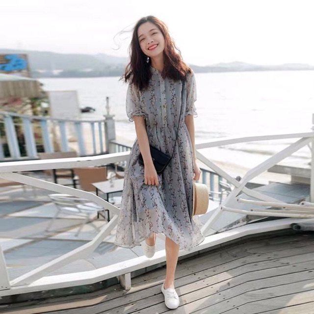 Váy đầm voan hoa dáng dài váy maxi đi biển MS37 | BigBuy360 - bigbuy360.vn