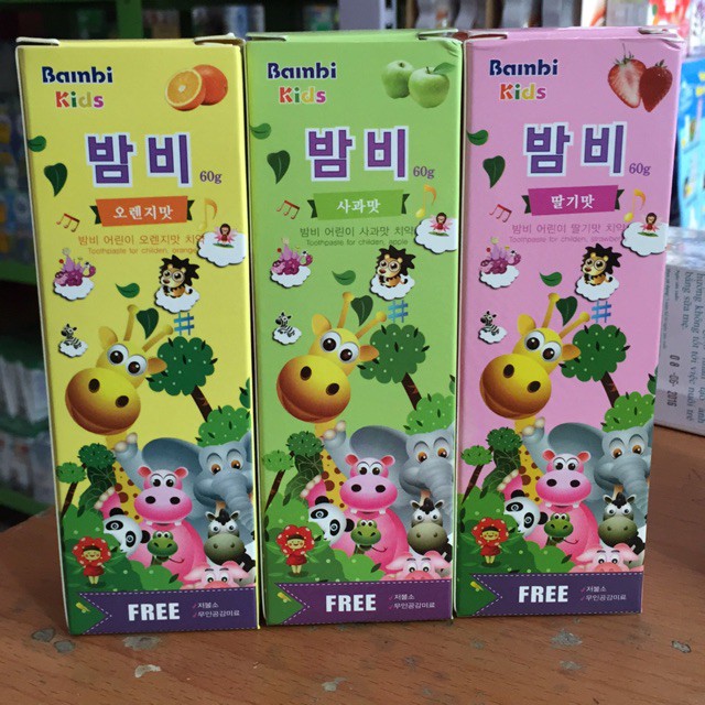 Kem Đánh Răng Trẻ Em Bambi Hàn Quốc