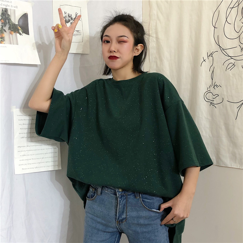 Áo Thun Tay Ngắn Họa Tiết Bầu Trời Đầy Sao Lấp Lánh | BigBuy360 - bigbuy360.vn