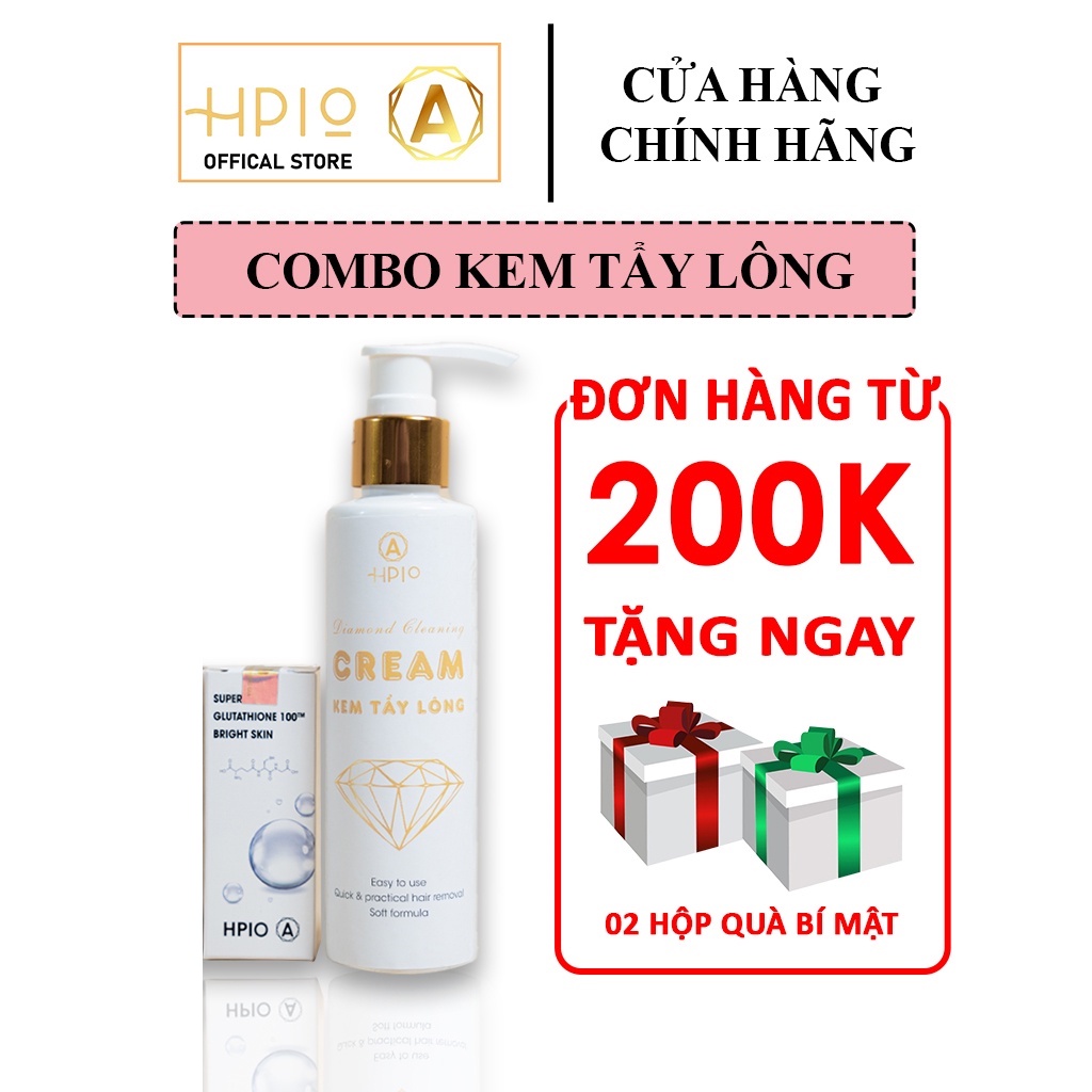 Combo Kem tẩy lông HPIO - Diamond Cleaning Cream giúp làm sạch lông chân, lông nách, vùng kín chỉ trong 5 phút