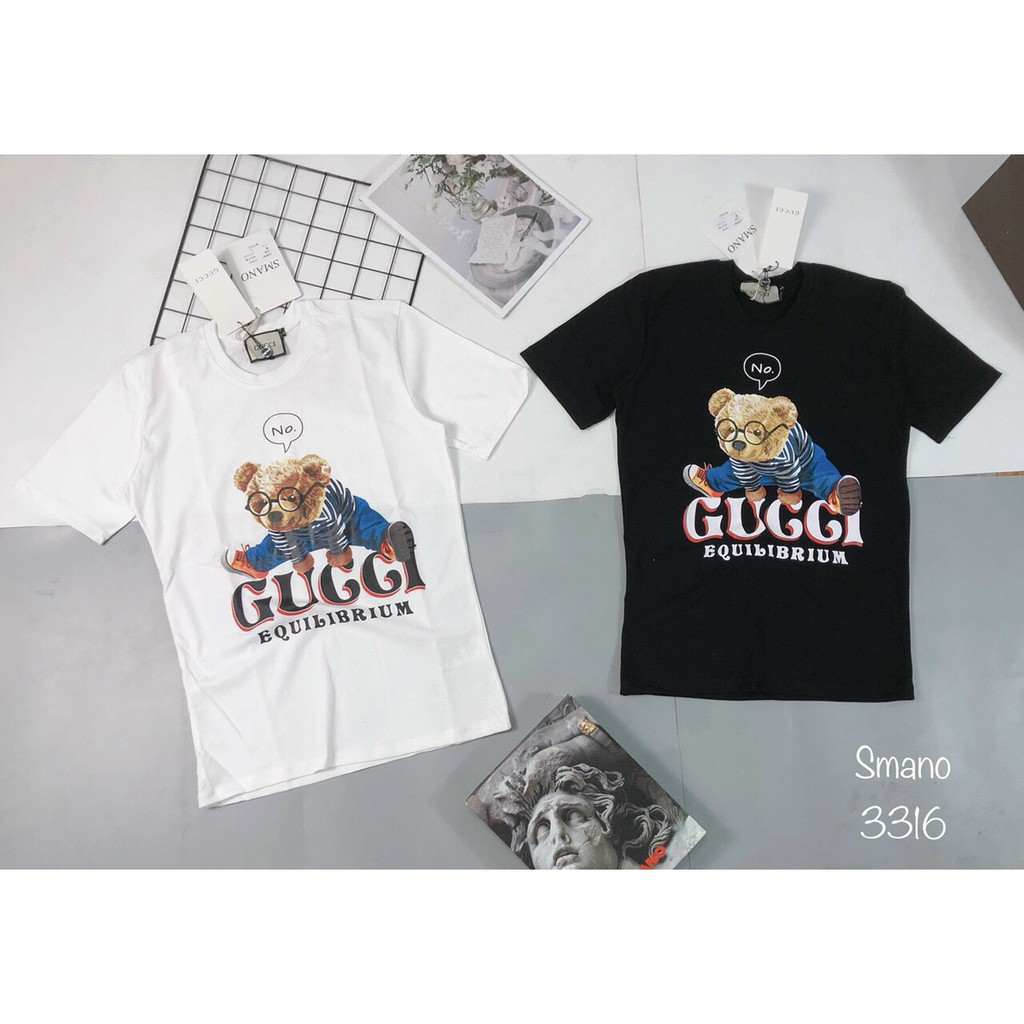 Áo Thun, Áo Phông Gấu Cổ Tròn Tay Lỡ Unisex Chất Thun Cotton Thoáng Mát-  MÃ AC84