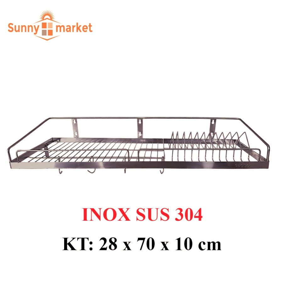 Kệ chén dĩa 1 tầng INOX SUS 304 (28 x 70 cm)