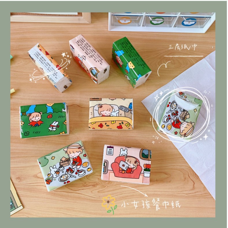 Khăn giấy, giấy ăn hình cô gái đáng yêu, tiện lợi SUNNYSTORE