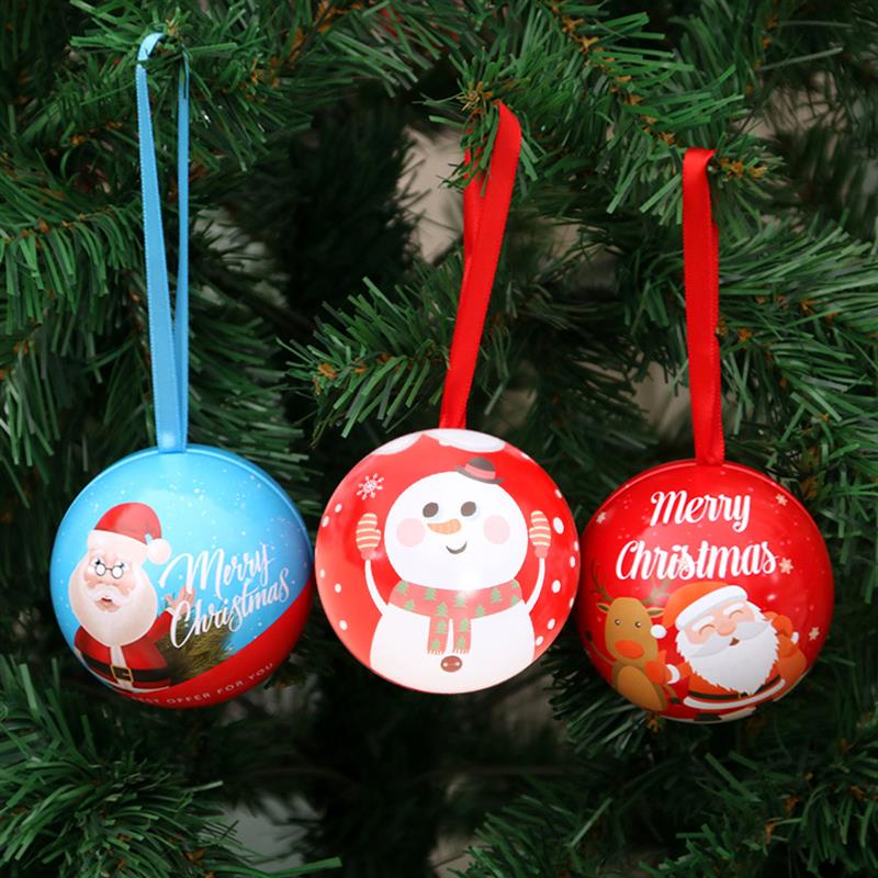 Christmas Candy Box/ Iron Storage Jar Candy Box /Xmas Tree Round Ball /Christmas Tree Decor Party Favor Gift