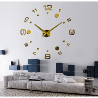 Đồng hồ  3D dán tường DIY độc lạ, cỡ đại siêu sang, mẫu số 12