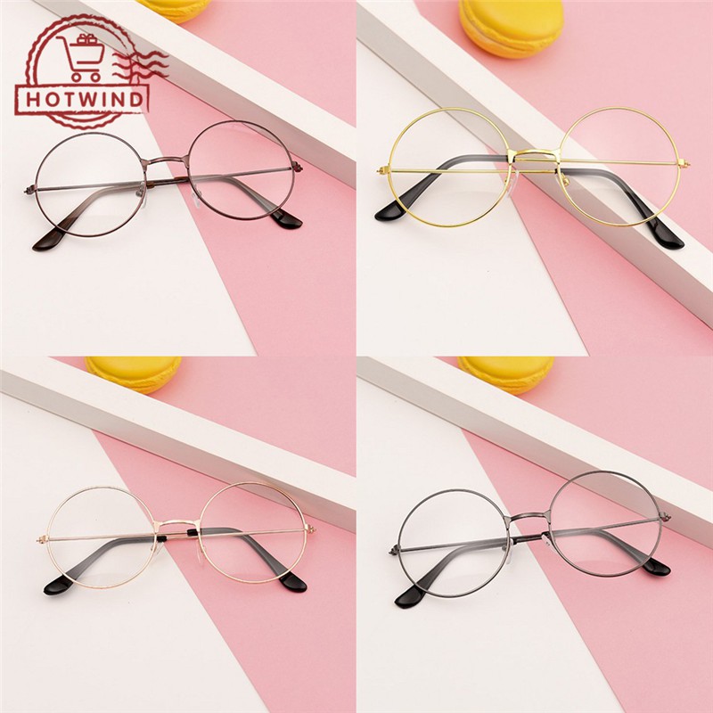 2 mắt kính gọng tròn chất liệu hợp kim