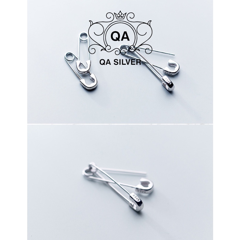 Khuyên tai bạc 925 ghim băng kim xỏ bông nam nữ kẹp vành S925 PIN QA SILVER Earrings EA190701
