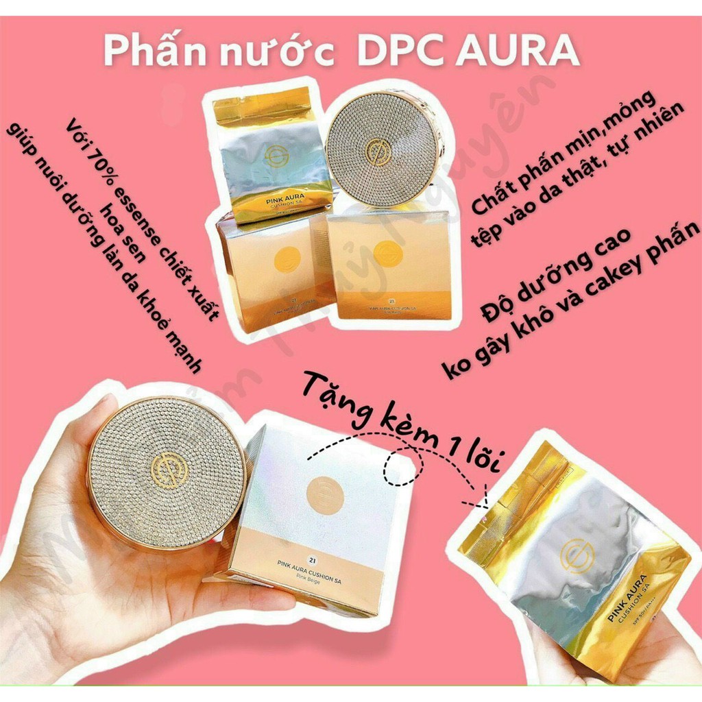 Phấn Nước DPC SA Pink Aura SPF 50/PA+++ 21 Pink Beige 2 lõi 2 x 15 g | BigBuy360 - bigbuy360.vn
