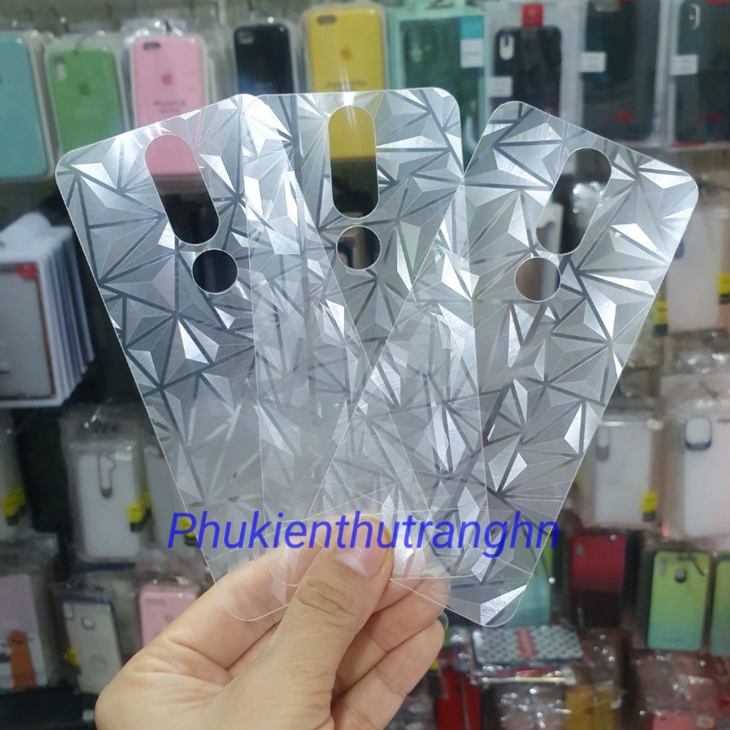 Dán skin mặt sau vân 3D kim cương Nokia X5/ 5.1 PLUS/ X6/ 6.1 PLUS/ X7/ 7.1 PLUS bảo vệ mặt sau máy