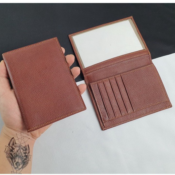 Ví Bóp Đựng Thẻ Hộ Chiếu Da Bò Cao Cấp, Ví Đựng Passport da thật MENLY Passport Wallet