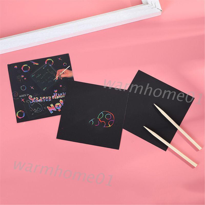 Set 24 giấy vẽ tranh loại cào nhiều màu sắc tiện dụng